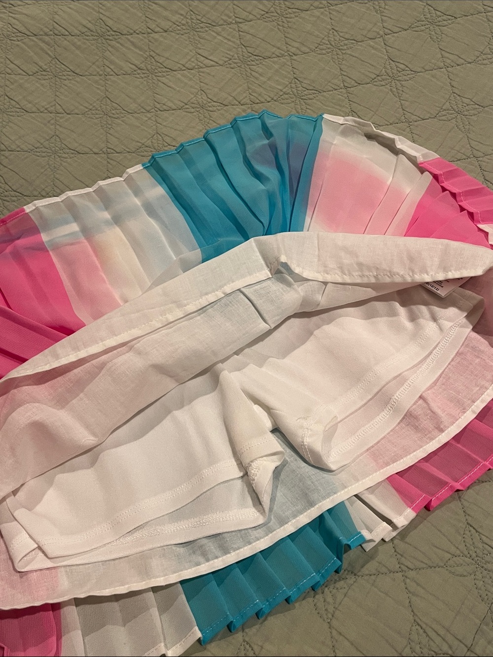 JoJo Siwa Pink, White & Blue Colorblock Pleated Skirt - Picture 6 of 11